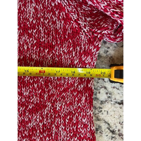 Chaus & Co Womens Sweater Large Red Crew Neck Pullover Knit Cottagecore Preppy - Picture 7 of 9